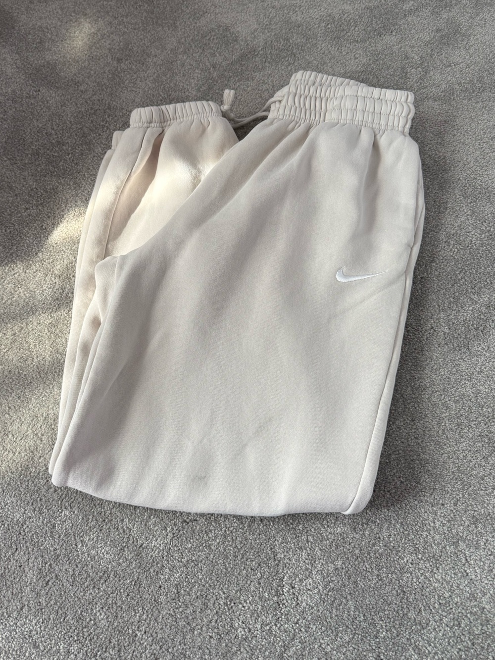 Nike Womens Cream Cozy Fleece Joggers